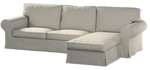 Dekoria Ersättning för överdrag för Ektorp, 2-sitsig soffa med Recamiere-soffa, lämplig för modell Ektorp beige