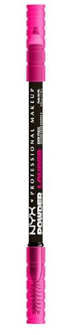NYX Professional Makeup Powder Louder Brow Pencil, Buildable Shades, Up to 12 Hours of Wear, Transfer and Fade Resistant, With Thickening Micro-Fibres, Vegan Formula, Shade: Black