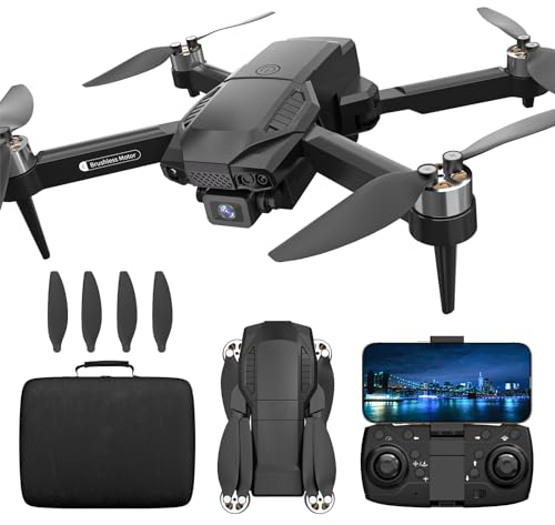 F198 Drohne mit Kamera 720P für Kinder,90° Adjust Lens AIdrone APP FPV,Bürstenloser Motor Drone mit WiFi Übertragung, Schwerkraft Sensor,3D Flip,One Taste Ruckkehr, Headless Mode,Drohn lange flugzeit