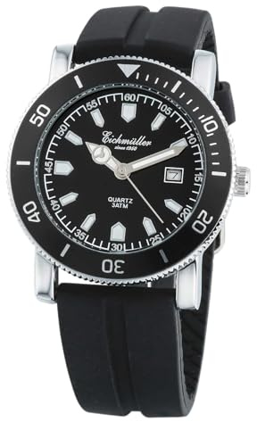 Eichmüller since 1950 Orologio da polso da uomo, 40 mm, 3 ATM, orologio sportivo con data, movimento al quarzo Miyota 2115, effetto orologio subacqueo