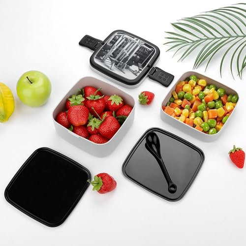 Bento Box Adult Lunch Box Stackable Lunch Containers with Utensil Set Leak Proof Lunch Bag Gym Equipment Food Container Eco-Friendly Meal Prep Containers for Work Dining Out