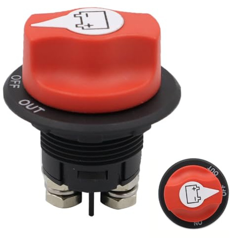 Alrens Batterieschalter Auto Batterie Trennschalter, 12V DC Stromschalter maximaler 32V, 100A Hauptschalter ON-OFF Batterietrennschalter, Wasserdichter Hauptschalter für Auto Motorrad Marine Boat