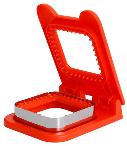 GNAUMORE Taglierino e Sigillatore per Sandwich,Taglierina Sandwich per Bambini,Stampi per Sandwich per Tagliare Sandwich,Taglierine per Sandwich in Acciaio Inossidabile,Rosso,Quadrato