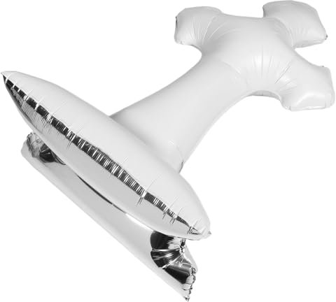 HEALSOPTHY Baptism Decorations Kreuzförmige Folienballons Für Ostern Taufen Und Kommunion Stabile Aluminiumfolie Einfach Zu Befüllen Für Religiöse Feiern