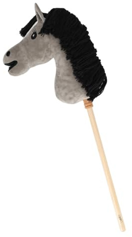 ARBO-INOX Hobby Horse Steckenpferd braun oder grau Spielpferd Hobbyhorsezubehör auswählbar (GRAU, Hobby Horse)