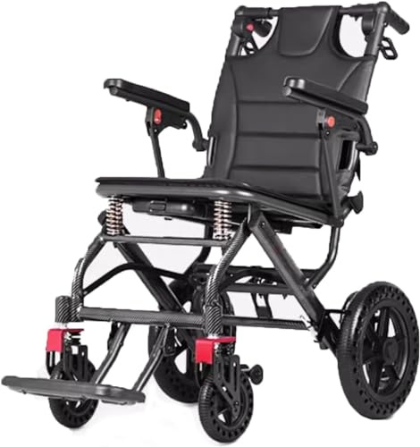 Silla de ruedas plegable ultraligera y portátil para personas mayores y adultos con capacidad de 220 libras