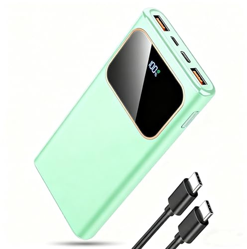 Power Bank Fast Charging 10000mAh, PD3.0 QC4.0 22.5W Portable Charger USB C Input & Output, Powerbank with LED Display, Battery Pack Compatible with iPhone16/15/14/13/12, Samsung, Deep Green