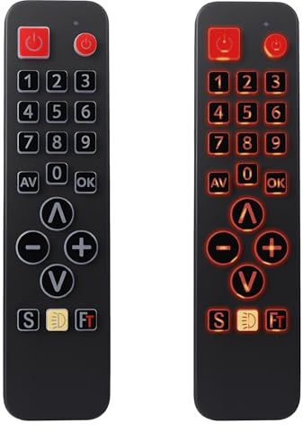 Alkia Universalfernbedienung für Senioren-Fernbedienung mit großem beleuchteten Tasten kompatibel mit LG, Samsung, Sony, JVC, Toshiba, Sharp, Panasonic,Technika TVs-Einfache und grundlegende Bedienung
