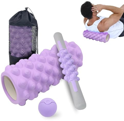 Faszienroller-Set mit Massageroller3in1, Faszienball und Faszienstab，Massageball mit 3 Modi, Massagegeräte für den gesamten Körper, gegen Cellulite, für Faszientraining und Bindegewebe