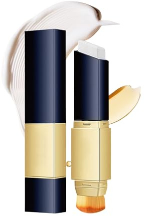 2 In 1 Weißer Foundation Stick Mit Pinsel, FVoll deckender Foundation-Stick, Leichter Foundation-Stick mit Pinsel, Feuchtigkeitsspendendes Concealer, Effektiv Bedecken Dunkle Ringe (Natural, 12g)