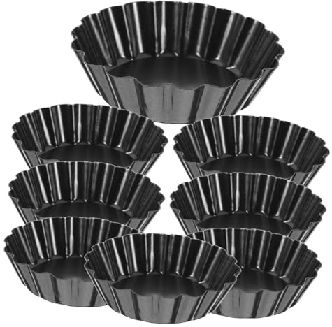 MUELODSIC 8piezas Molde Para Tarta De Huevo Con Fondo Extraíble Mini Moldes Para Hornear Postres Para Repostería Casera y Fiestas