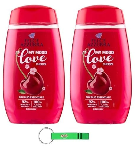 Felce Azzurra Gel Doccia My Mood Love Cherry/Gel doccia idratante per pelle morbida da 250 ml + portachiavi Beni Culinari