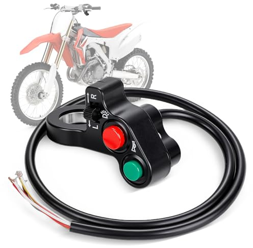Interruptor multifunción para moto de cross, interruptor de luz de encendido/apagado con botón de bocina, universal para manillar de motocross de 7/8 pulgadas y 22 mm