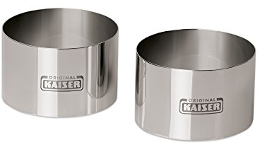 Original Kaiser Inspiration Dessertringe Set 2-teilig, Servierringe Edelstahl 8 cm, Speiseringe, für attraktives Anrichten, spülmaschinengeeignet