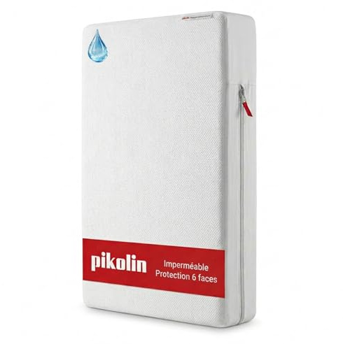 PIKOLIN Coprimaterasso Matrimoniale Impermeabile 150 x 190/200 cm Ipoallergenico, Traspirante e Lavabile - Protettore di Materasso con Cerniera e Chiusura di Sicurezza, Antirestringimento