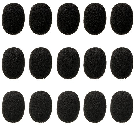 Lapel Headset Microphone Windscreens, Foam Microphone Covers, Mini Size, 15 Pack