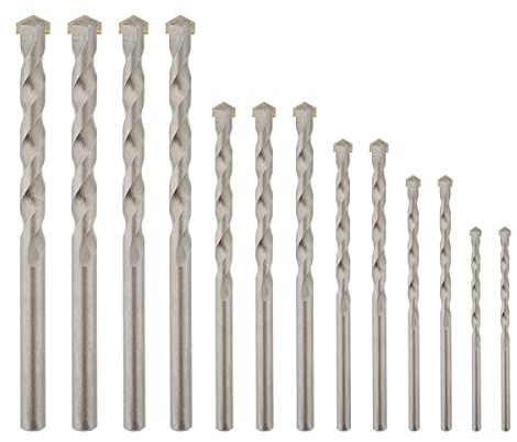 Gunpla 13 Pieces Masonry Drill Bit Set 3-10mm Multipurpose High Speed Tungsten Carbide Straight Shank Drilling Bits Kit