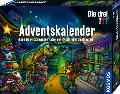 Die drei ??? KOSMOS Adventskalender 632182 , Löse die 24 spannenden Rätsel der mysteriösen Spielfiguren, 3 Fragezeichen Adventskalender