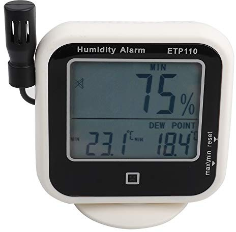 Termo higrómetro digital Medidor de punto de rocío de humedad Pantalla LCD Monitor externo Registrador de datos de temperatura Sensor de monitor para laboratorio doméstico