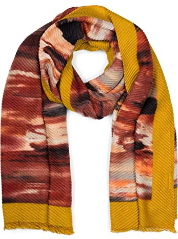 styleBREAKER Damen Plissee Schal Pinselstrich Muster | 180x80 cm großes Tuch mit Crash-Struktur, weich, kratzfrei, kurze Fransen, vielseitig als warme Stola drapierbar.