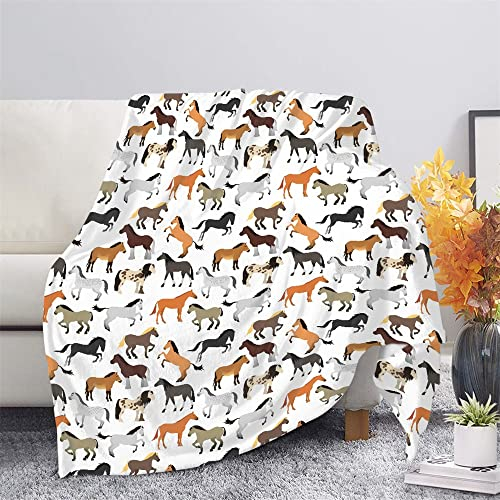 ZZXHG Kuscheldecke Kinder 100 x 150 Braunes Cartoon-Pferd, Weiche Flauschige Plüsch Decke Für Baby Haustie, Leichte Flanell Fleecedecke Tagesdecke/Sofadecke/Couchdecke/Wohndecke/Hundedecke