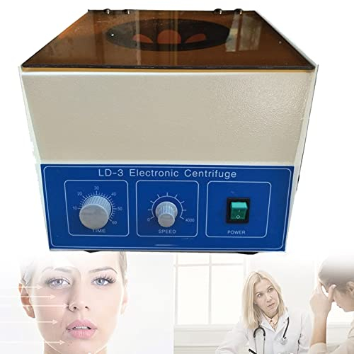 Macchina Centrifuga Plasma,Centrifuga PRP con display digitale,Centrifuga da Laboratorio,Velocità massima 4000r/min,Temping 0-60min,Banco Tempo e Velocità Regolabili,LD-3-50ml*6