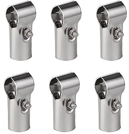 6 pezzi Morsetti a T in acciaio inox con viti e dadi Morsetto a T in Acciaio Zincato Diametro 32 mm Connettori per tubi in acciaio