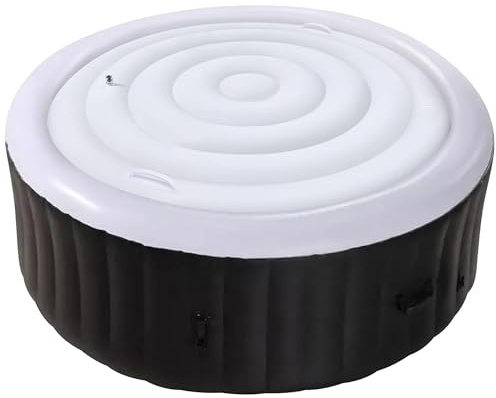 Tlswshsy Aufblasbare Whirlpool-Abdeckung, energiesparender Deckel für runden Whirlpool, faltbar, schützende Regenüberlaufabdeckung für aufblasbare Whirlpools im Freien