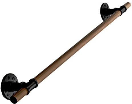 WORDFUN Treppengelander Handlauf Holz 150cm, 200cm, Vintage Rundes rutschfeste Wandhalterung Brüstung, Verschleißfest Hölzerner Befestigter Treppen-Handlauf, Angenehm Zu Berühren