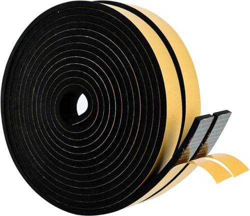 Tuokay 20M Dichtungsband, 9mm(Breite) x 2mm(Dicken), I/L-Profil (Schwarz) | Türdichtung Selbstklebend, Gummidichtung für Türen Fensterdichtung Windschutz Lärm