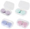 DNDGDLUA 4 custodie per lenti a contatto, portatile, verde, blu, viola, rosa