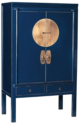 Colours of The Orient - Chinesischer Hochzeitsschrank Dunkelblau - Midnight Blue - Orientalischer Schrank - Asiatischer Chinesischer Schrank - Handgefertigt aus China - Nachtblau