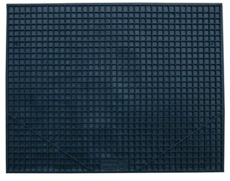 Tappetino per Auto Universale in Gomma, Tappetino Antiscivolo 44x34 cm, Nero, a Quadri, Protegge da Acqua Sabbia Polvere, per Abitacolo Salva Tappeto