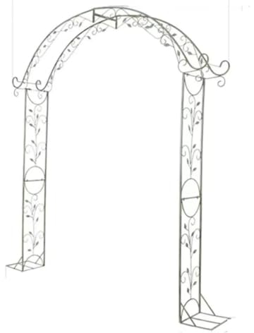 NILZA Retro Rankbogen Torbogen Garten Hochzeitsbogen Metall Gartenbogen 150cm 180cm Breite Rosenbogen Rankhilfe Rankgitter Bogen Für Kletterpflanzen Hochzeit Dekoration (Color : White, Size : W 150c