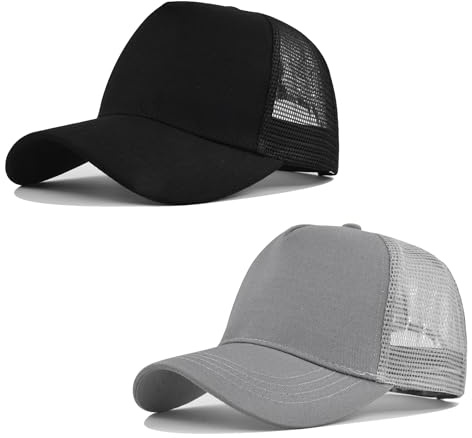 HAPEE Baseball-Kappen für Herren, 2/3er-Pack, Trucker, Klassische Snapback-Kappe