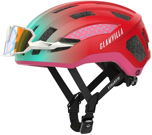 GLAMVILLA Rennradhelm für Damen und Herren City Trekking Fahrradhelm Professioneller Wettkampf Ultra Leichter belüfteter Fahrradhelm mit Magnetschnalle zum Platzieren von Brillen