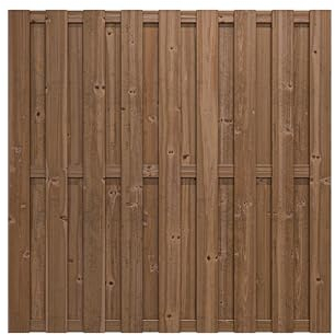 Woodtex Sichtschutzzaun Gartenzaun Gartentor Brettertzaun DIY Bausatz ohne Schrauben|kesseldruckimprägniert|wetterfest Nadelholz Kiefer 180x180x4,5cm Braun