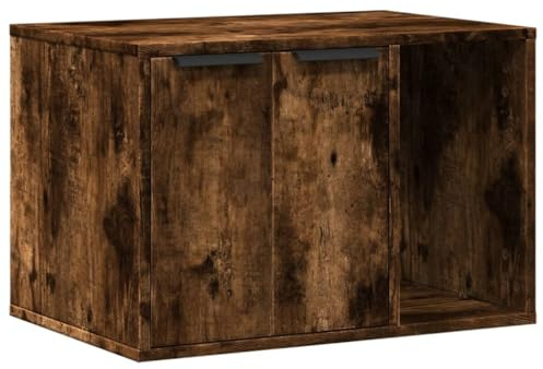 vidaXL Cat Litter Box Enclosure Smoked Oak 60x40x40 cm Engineered Wood
