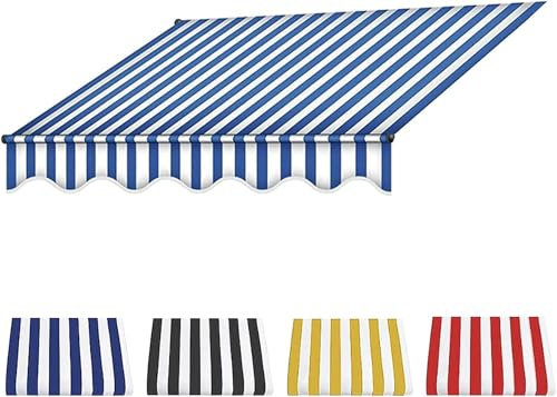 HOTAPEPU Sonnenschutz Klemmmarkise Höhenverstellbar Markise Stoff, Balkonmarkisen Höhenverstellbare UV-beständig Und Wasserdicht Für Terrasse Balkon-Rot||4m