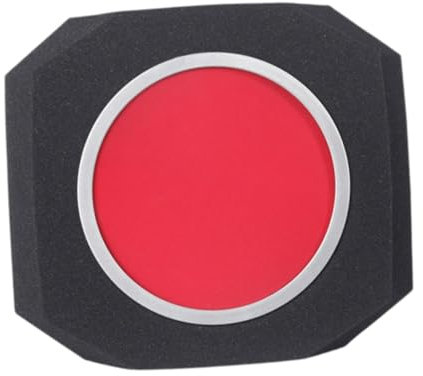 rockible Mikrofon-Abschirmfilter für tragbare Mikrofone, Mikrofon-Windschutz, Mikrofon-Schwamm für Studioaufnahmen, Rot