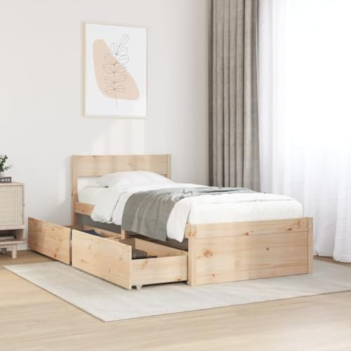 Generisch Massivholzbett ohne Matratze 90x190 cm Kiefernholz,jiangboyue-846804