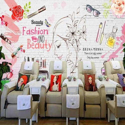 MIXUEXUNLU Mural Wallpaper Modern Fashion Brick Wall Cosmetics Background Wall Painting Beauty Shop Clothing Store 3D Wallpaper
