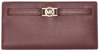 Michael Kors Reed Kompakte Geldbörse für Damen, Oxblood, RFID-geschützt, Leder, 19,1 cm B x 10,2 cm H x 1,9 cm T, Ochsenblut (Oxblood), Geldbörse für Damen