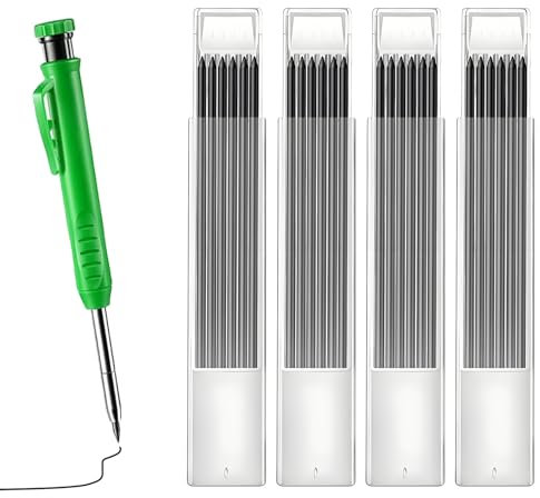 vcsjw 24 Stück Bleistiftminen, 2.8 mm, Solide Bleistift Ersatz, Für Zimmermannsbleistift, Architecten-Zeichnen (Schwarz)