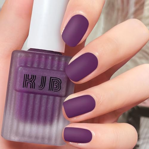 Lila Matte Nagellack - Schnelltrocknend & Langanhaltend ungiftige Purple Matte Nail Polish - Regulärer Nagellacke Ohne UV-Lampe für Frauen - Hochwertig Matt Effect für Anfänger Nail Art (Lila, 12ML)