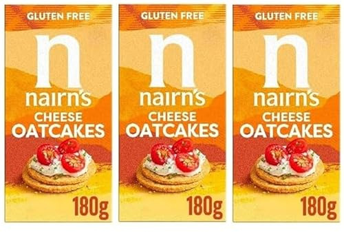 Nairn's Gluten Free Cheese Oatcakes, 180g (Pack of 3) - Healthy Snacks