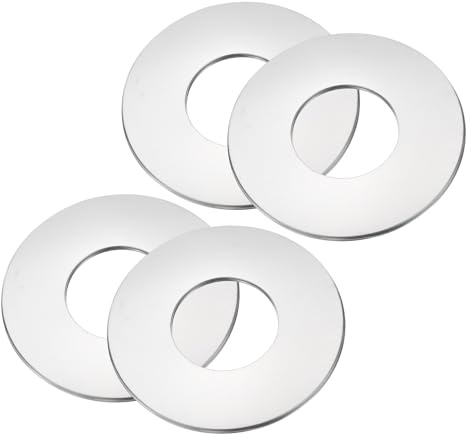 PATIKIL 60mm Plumbing Cover Plates, 4 PCS Stainless Steel Wall Split Flange Pipe Cover Decoration Escutcheon Plate Collar Flange Decoration for Wall Stove Chimney Pipe Tube Hole