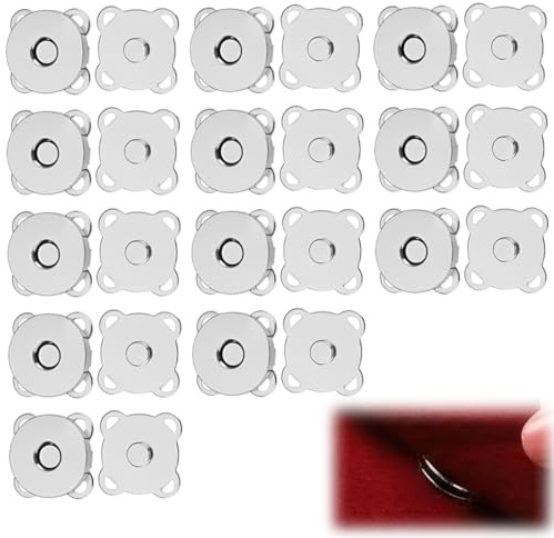 KAHZOR 12 Pezzi Bottoni Magnetici per Borse, Bottoni Automatici da Cucire, Accessori per Borse fai da te, Bottoni Calamita per Borse per Cucire per Borse Vestiti Artigianato, 14 mm