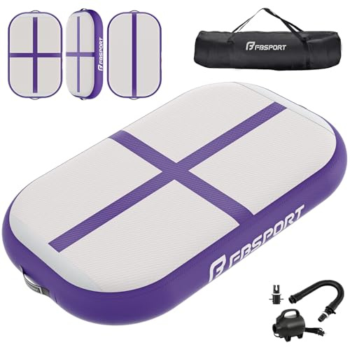 FBSPORT Airtrack Matte, 10/20cm Hoch Verdicken 60CM Tumbling Matte,Gymnastikmatte mit Luftpumpe,Trainingsmatte mit Tragetasche,Turnmatte für Zuhause, Outdoor,Yoga, Übungsgymnastik