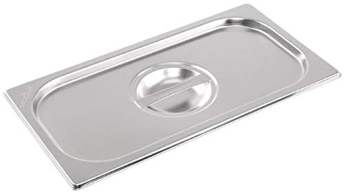 Vogue Stainless Steel Lid for 1/2 Gastronorm Tray, Silver, GN 1/2 Half Size Lid, Compatible with all Vogue 1/2 Sized Gastronorm Pans - Oven, Freezer & Dishwasher Safe, K931 | Oven, freezer and dishwasher safe design offers easy cleaning while protecting food from contaminants during busy shifts.
